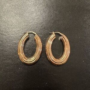 Gold-plated 925 sterling hoop earrings